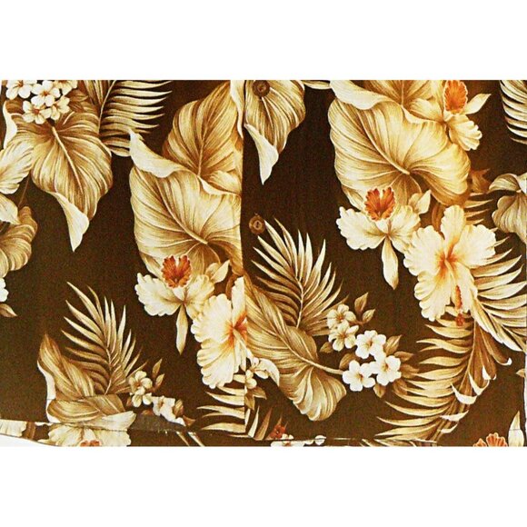 Royal Creations Men's Hawaiian Shirt XXL Hibiscus & Palms Size Med - Picture 2 of 3